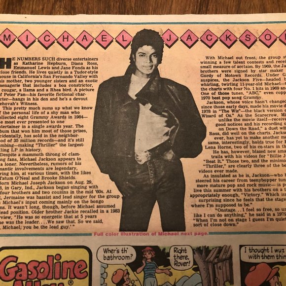 Vtg. 1980's Michael Jackson NY Daily News RARE Poster and Article - Picture 3 of 5